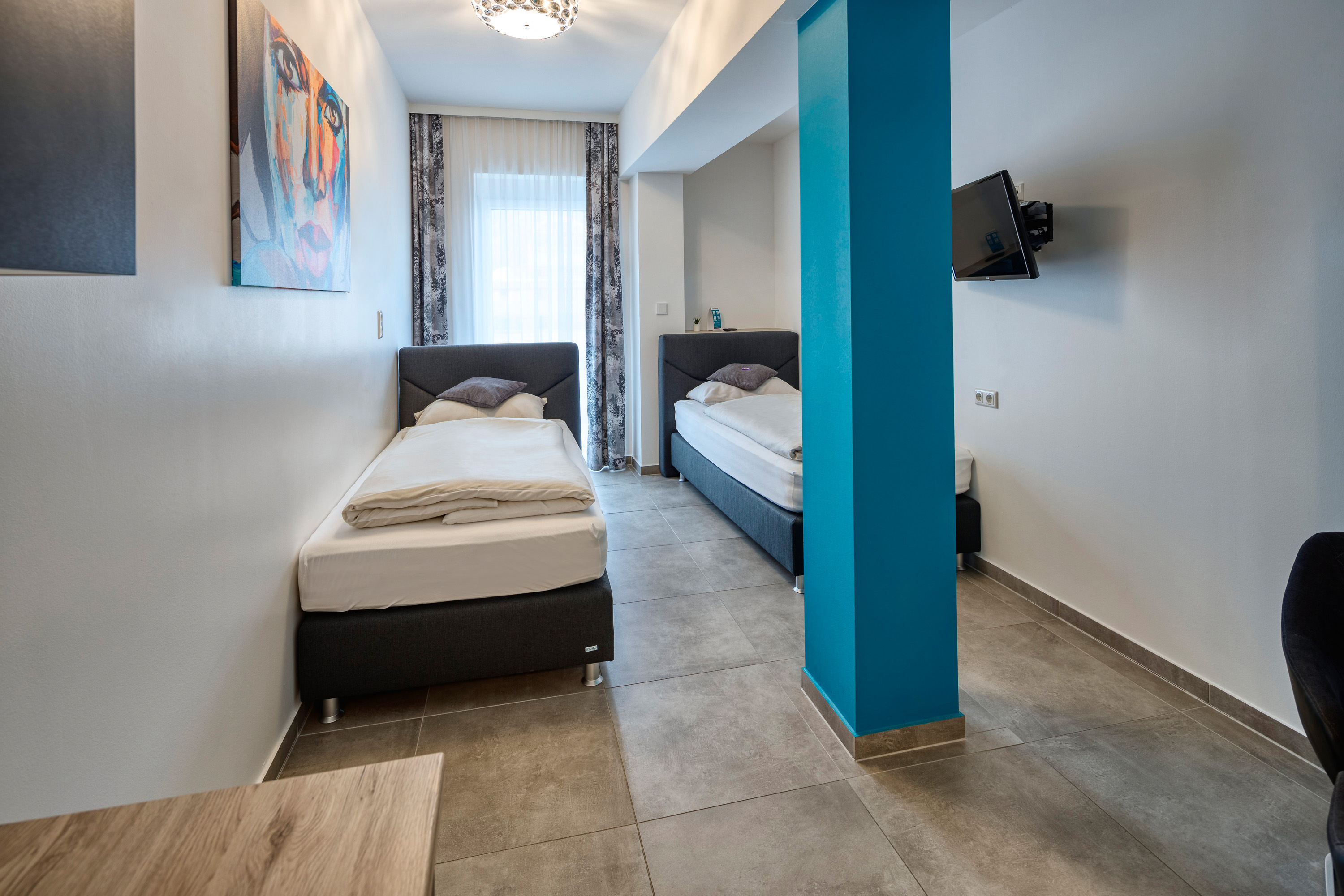 Zweibett Apartment get. Betten